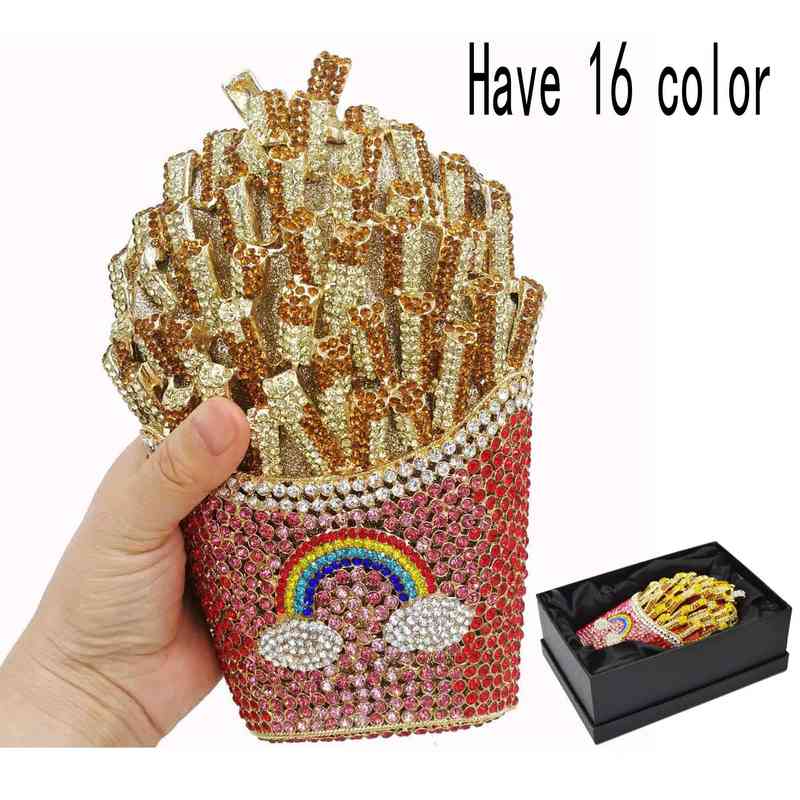Evening Bag Fashion Luxury Crystal Bags Designer Rhinestone French Chips Clutch for Ladies Purse Wedding Bridal Sc798 1214
Evening Bag Fashion Luxury Crystal Bags Designer Rhinestone French Chips Clutch for Ladies Purse Wedding Bridal Sc798 1214