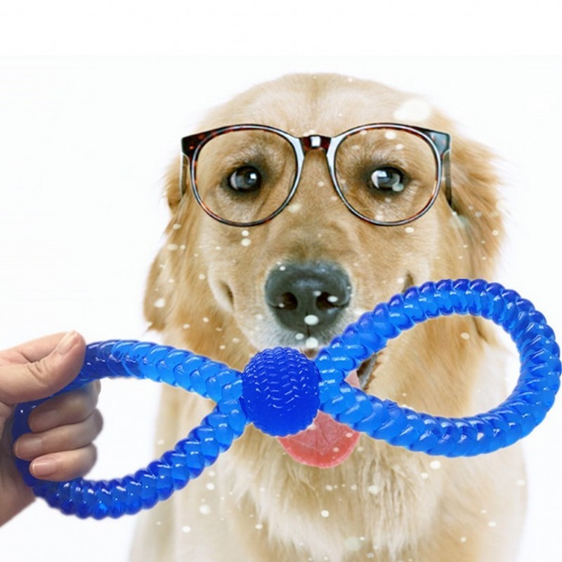 Tug of War Durable 8 Shaped Dog Chew Toy for Aggressive Chewers Dog Puppy Training Teeth Cleaning Playing Bite Resistant Dog Toy