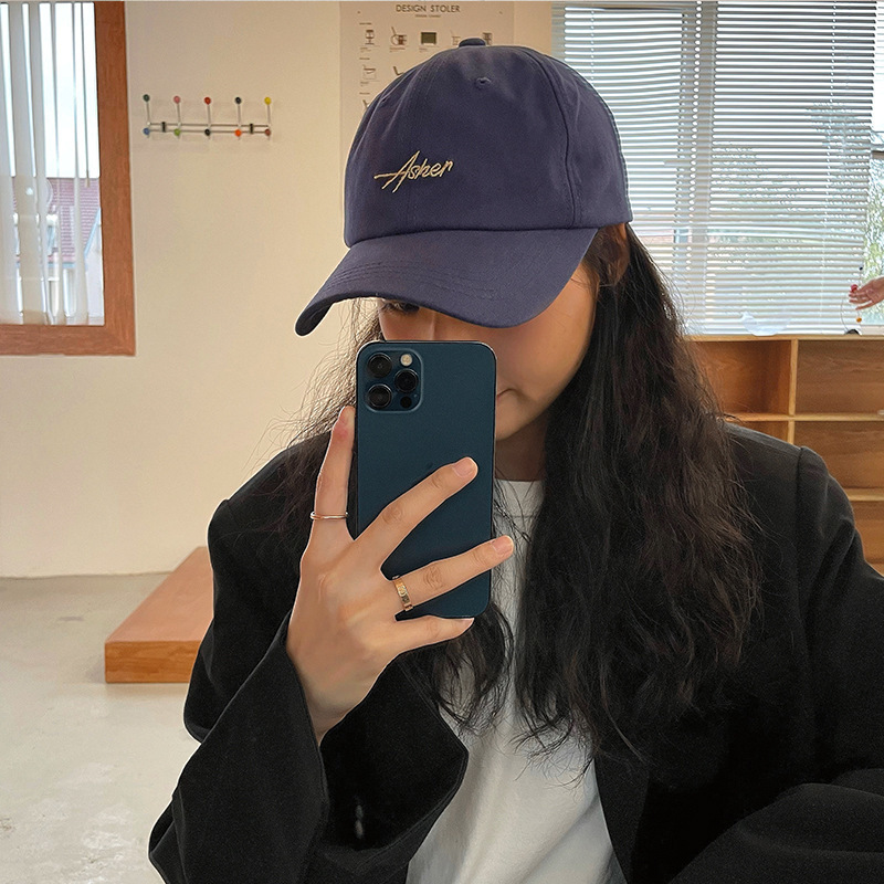Hat girl's versatile baseball cap in spring and summer simple letter embroidery show face casual street sun proof cap, Navy
Hat girl's versatile baseball cap in spring and summer simple letter embroidery show face casual street sun proof cap, Navy