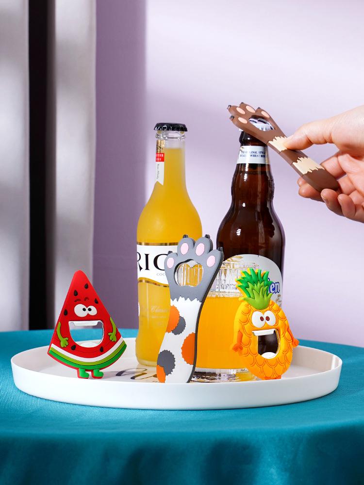 2021New Beer Bottle Opener Refrigerator Magnet Creative Funny Shape Portable Hanging Hole Design Save Kitchen Supplies Free shipping