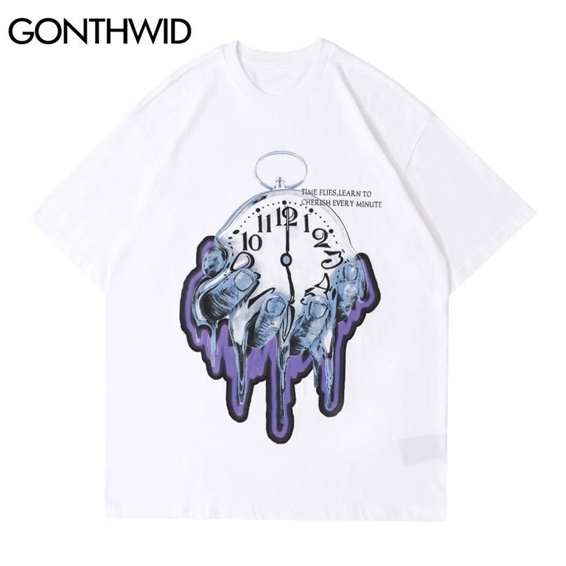 Tshirts Hip Hop Hand Clock Print Oversized Tees Streetwear Fashion Harajuku Short Sleeve T-Shirts Hipster Cotton Tops 210602, White
Tshirts Hip Hop Hand Clock Print Oversized Tees Streetwear Fashion Harajuku Short Sleeve T-Shirts Hipster Cotton Tops 210602, White