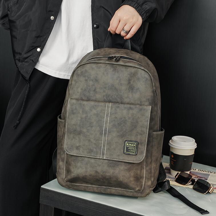 Wholesale men leathers shoulder bags retro large capacity leisure travel backpack simple solid color leather business computer bag college fashion backpack, Grey
Wholesale men leathers shoulder bags retro large capacity leisure travel backpack simple solid color leather business computer bag college fashion backpack, Grey