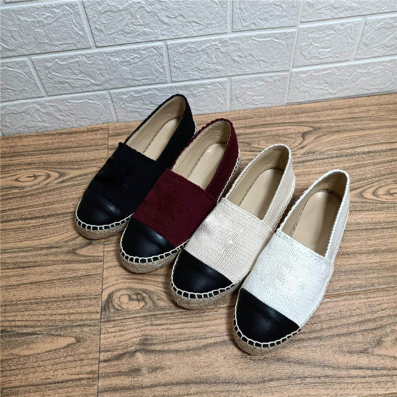 2021 Women Designers Shoes Summer Fisherman Shoe Hemp Soled Sneakers Canvas Patent Loafers Embeoidered Straw Sneaker with box, Black
2021 Women Designers Shoes Summer Fisherman Shoe Hemp Soled Sneakers Canvas Patent Loafers Embeoidered Straw Sneaker with box, Black