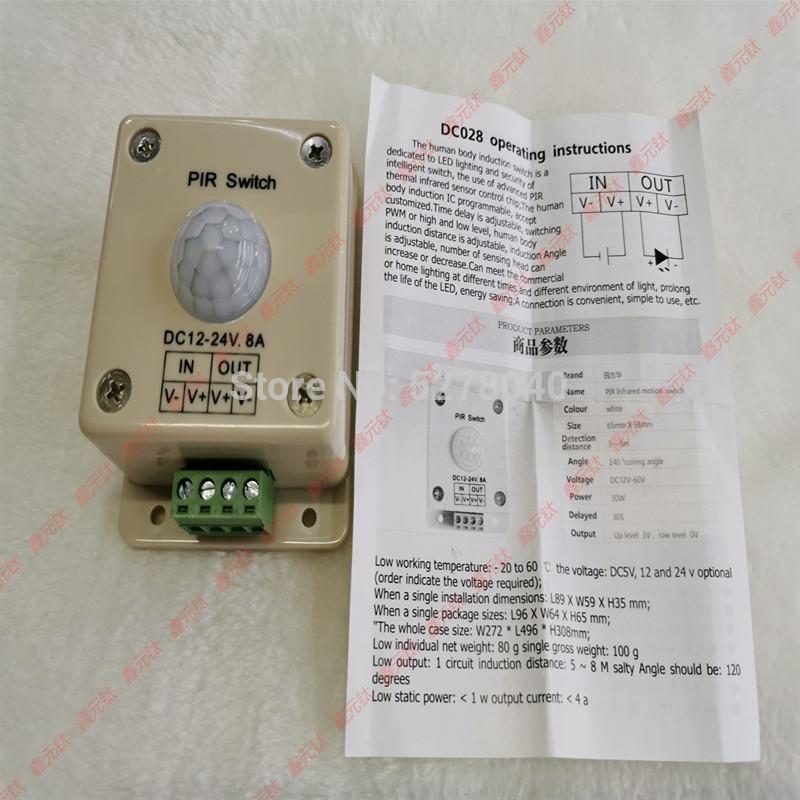Infrared Motion Switch DC028 Led Strip IR Induction 12-24V 8A Human Body Sensor Stairs Indoor Low Voltage Lamp Control RGB Controllers
Infrared Motion Switch DC028 Led Strip IR Induction 12-24V 8A Human Body Sensor Stairs Indoor Low Voltage Lamp Control RGB Controllers