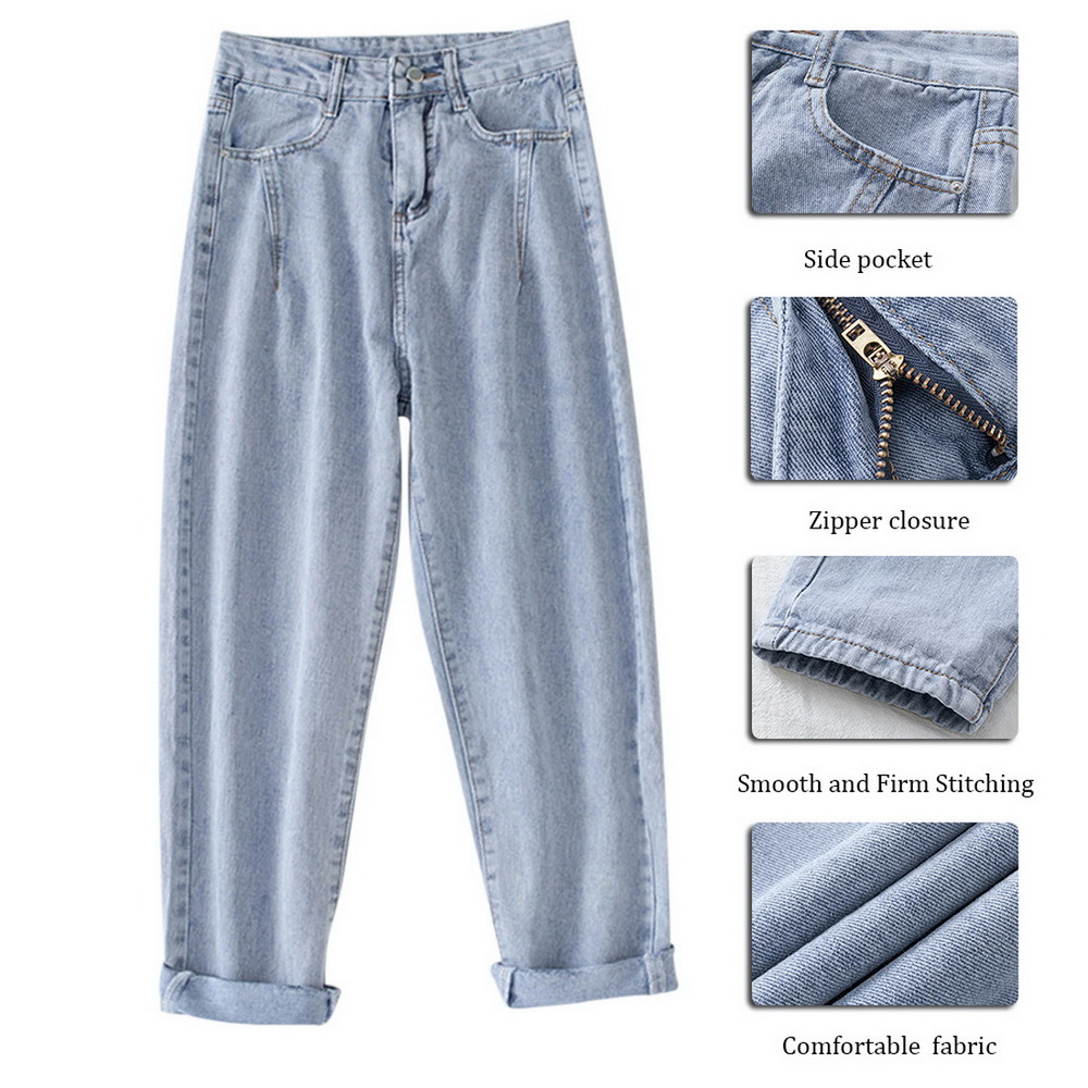 2011korean high waist jeans women pants loose casual plus size high street denim trousers pantalon femme vintage with belt b90, Blue
2011korean high waist jeans women pants loose casual plus size high street denim trousers pantalon femme vintage with belt b90, Blue