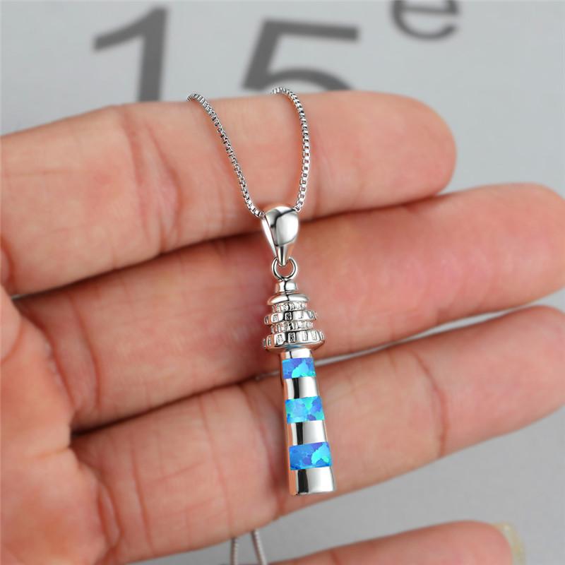 Pendant Necklaces Fashion Pagoda Dainty Tower Necklace Geometric White Blue Opal Rose Gold Silver Color Chain For Women
Pendant Necklaces Fashion Pagoda Dainty Tower Necklace Geometric White Blue Opal Rose Gold Silver Color Chain For Women