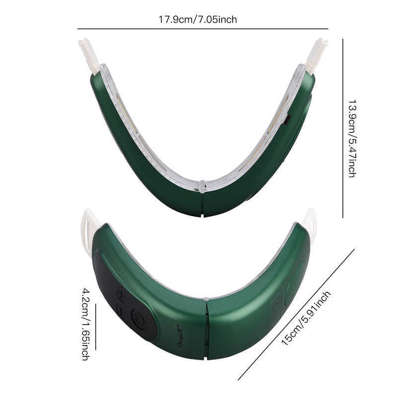 Warm Cold Face Slimming Belt LED Pon Double Chin Reducer Electric Slimmer Shaper Band Light Therapy Acne Wrinkle Remover 210806