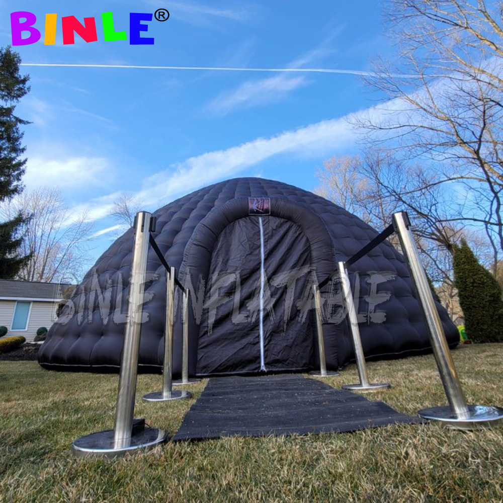 Custom 10m Black Giant inflatable igloo tent,outdoor air dome marquee/ wedding party canopy for sale
