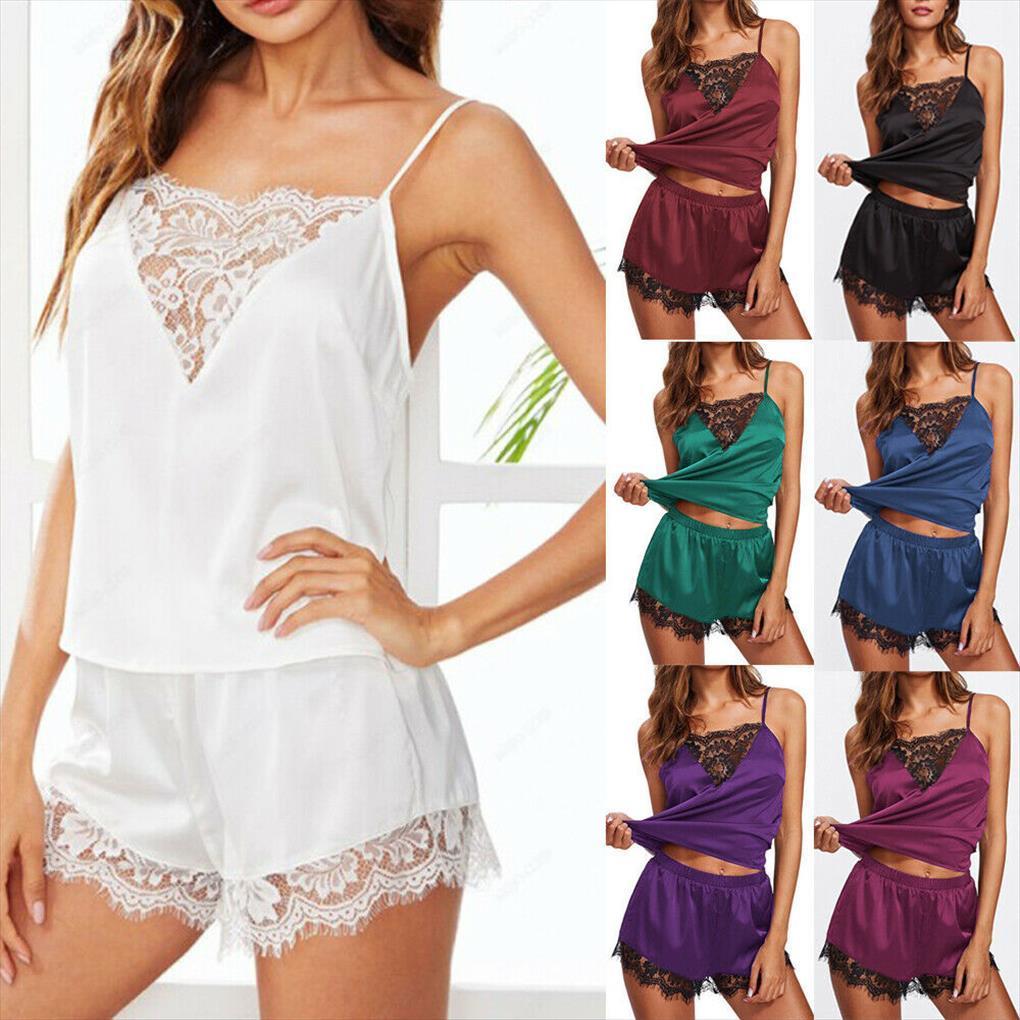 Sexy Satin Lingerie Lace Pajamas Womens Sleepwears Set Elegant Sleeveless Top And Shorts Night Suit Pj Underwear Sleepwear, White
Sexy Satin Lingerie Lace Pajamas Womens Sleepwears Set Elegant Sleeveless Top And Shorts Night Suit Pj Underwear Sleepwear, White