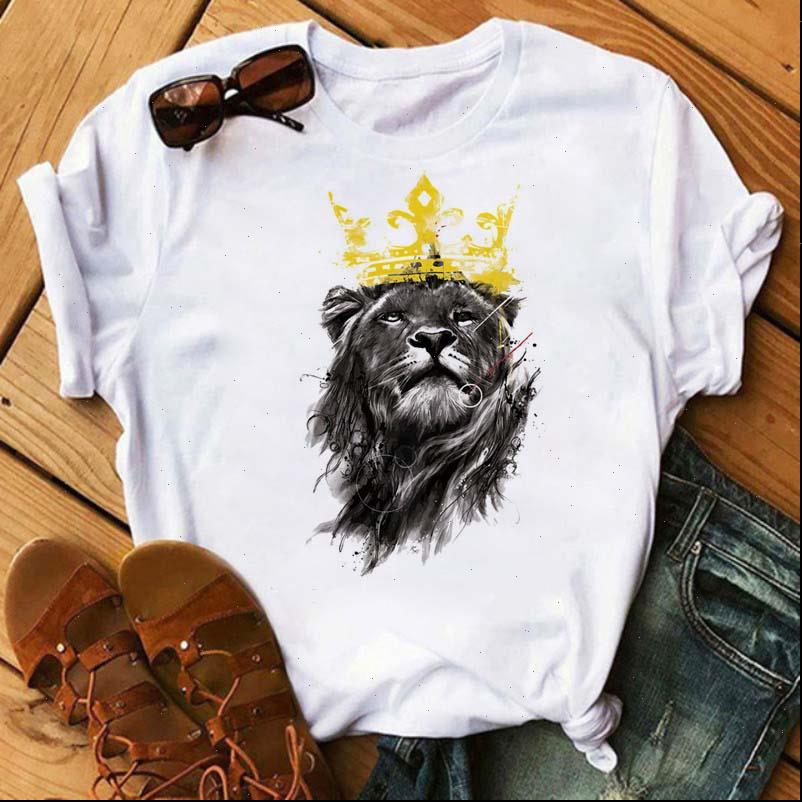 women t shirts cartoon cool king of lion printed shirt men tee hipster 90s short sleeves o neck tees, White
women t shirts cartoon cool king of lion printed shirt men tee hipster 90s short sleeves o neck tees, White
