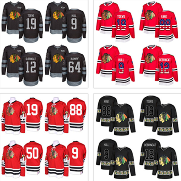 Custom Chicago Blackhawks Jersey 9 Bobby Hull 88 Patrick Kane 19 Jonathan Toews 12 DeBrincat 50 Crawford 64 Keith Dach Sharp USA Flag Hockey, Colour 3
Custom Chicago Blackhawks Jersey 9 Bobby Hull 88 Patrick Kane 19 Jonathan Toews 12 DeBrincat 50 Crawford 64 Keith Dach Sharp USA Flag Hockey, Colour 3