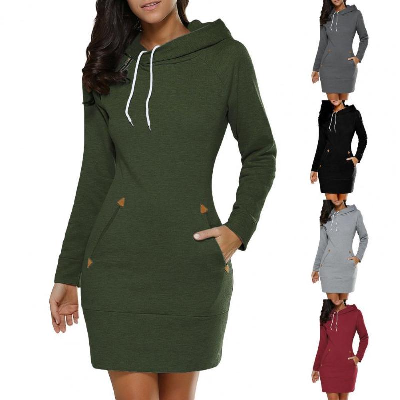 Casual Dresses Women Long Hoodie Solid Sweatshirt Dress Drawstring Hooded Sleeve Zipper Design Pocket Cord Tunic For Daily Wear, Black;gray
Casual Dresses Women Long Hoodie Solid Sweatshirt Dress Drawstring Hooded Sleeve Zipper Design Pocket Cord Tunic For Daily Wear, Black;gray