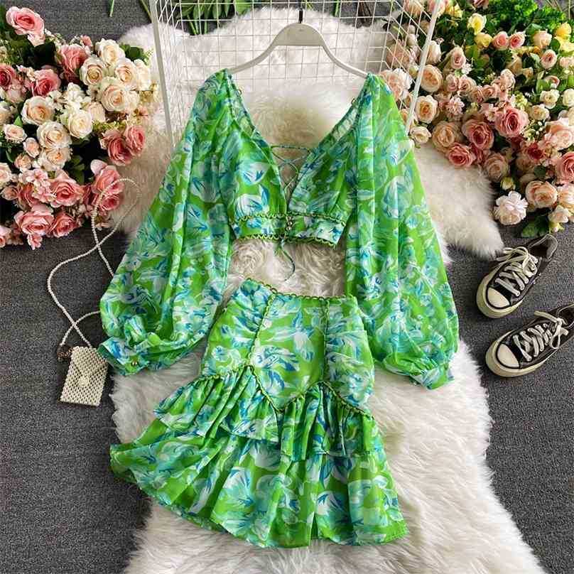 Women Sexy Boho Print Two Piece Sets Spring Autumn Long Sleeve V Neck Blouse Slim High Waist Suits Ladies Outfits 210525, Light brown
Women Sexy Boho Print Two Piece Sets Spring Autumn Long Sleeve V Neck Blouse Slim High Waist Suits Ladies Outfits 210525, Light brown