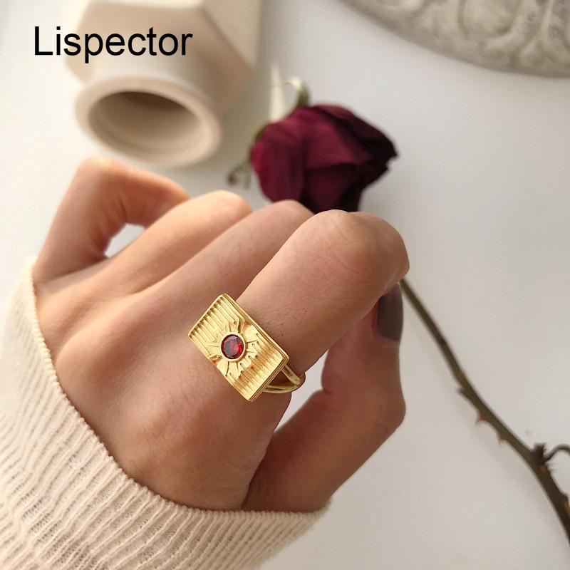 Cluster Rings Lispector 925 Sterling Silver Korean Red Zircon Square Wisdom Book Ring For Women 18K Gold Plating Wide Unisex Jewelry, Golden;silver
Cluster Rings Lispector 925 Sterling Silver Korean Red Zircon Square Wisdom Book Ring For Women 18K Gold Plating Wide Unisex Jewelry, Golden;silver