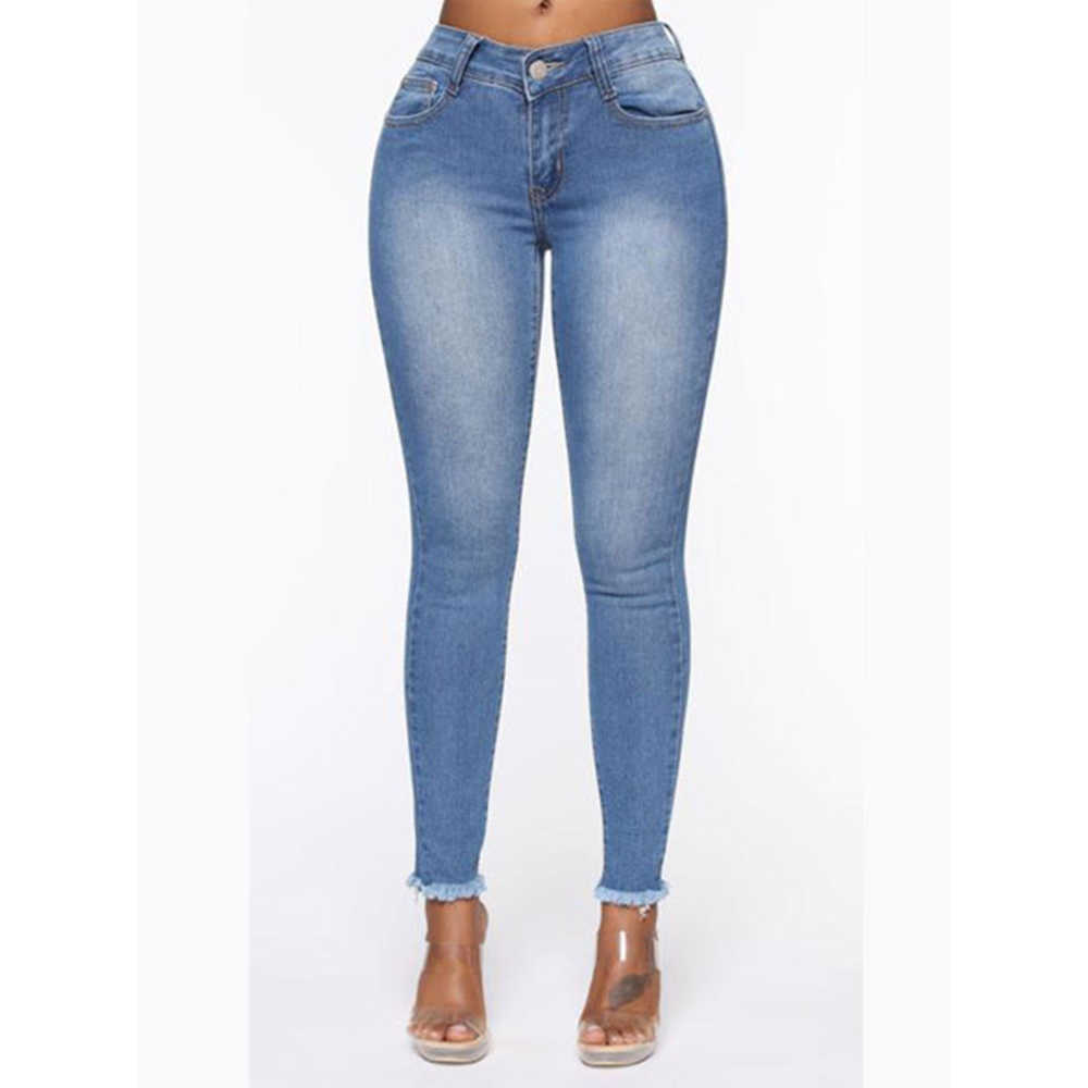 Skinny Jeans Women Vintage Distressed Denim Pants Pencil Pants Casual Trousers Women Jeans Pants Plus Size Sexy Buttock Jeans 210702