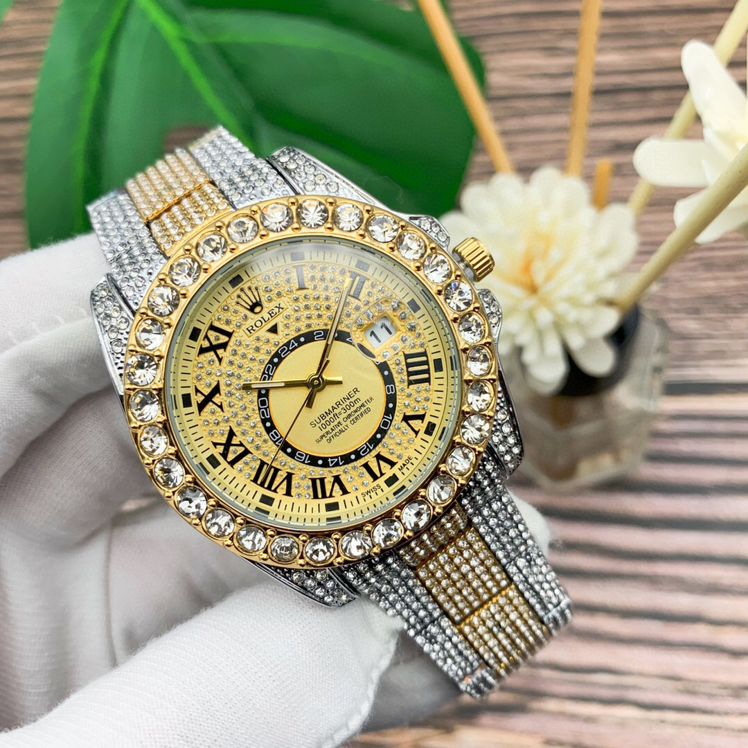 Luxury Reloj Rolxe brand watch submarine mens watches fashion Relogio dress full diamond designer wristwatches stainless steel strap quartz movement, Slivery;brown
Luxury Reloj Rolxe brand watch submarine mens watches fashion Relogio dress full diamond designer wristwatches stainless steel strap quartz movement, Slivery;brown
