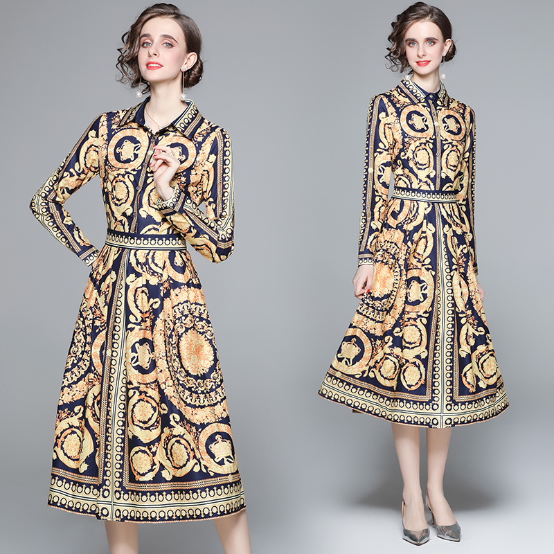 Barocco Retro Printed Shirt Womens Dresses 2022 Runway Luxury Designer Ladies Court Style Casual Party Midi Dress Button Long Sleeve Blouse Collar Vintage Frocks
Barocco Retro Printed Shirt Womens Dresses 2022 Runway Luxury Designer Ladies Court Style Casual Party Midi Dress Button Long Sleeve Blouse Collar Vintage Frocks