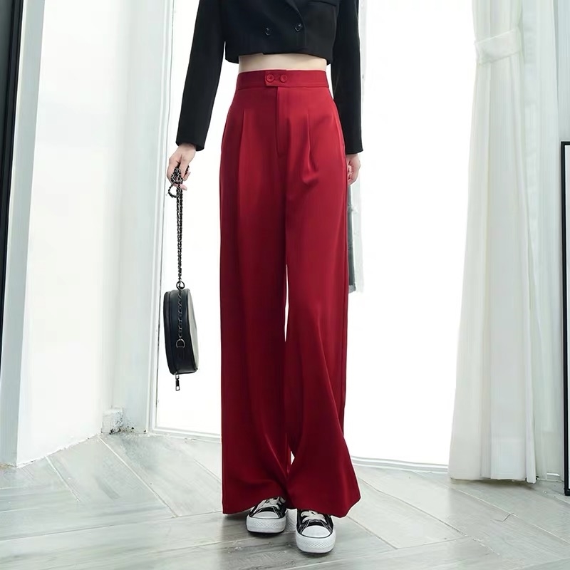 yellow wide leg pants high waist spring summer long pant fashion sweatpants women casual work ches female trouser 210421