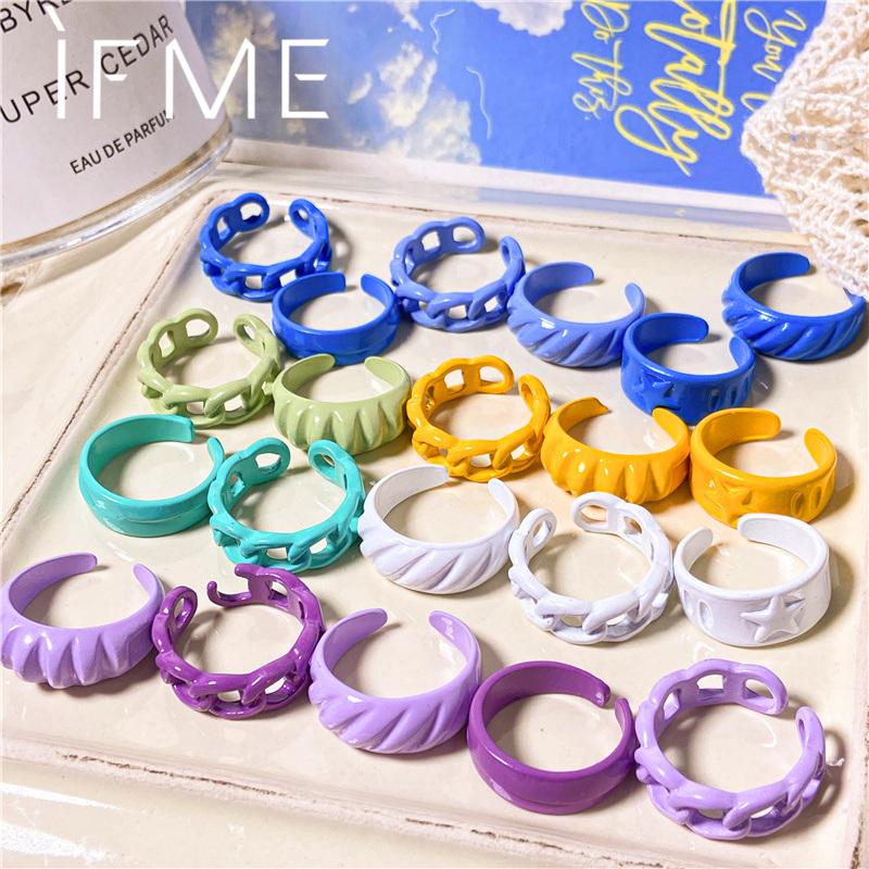 Cluster Rings IF ME Geometric Solid Color Irregular Colorful Open Finger For Women Girl Colorfast Metal Hand Paint Trendy Ring Jewelry, Golden;silver
Cluster Rings IF ME Geometric Solid Color Irregular Colorful Open Finger For Women Girl Colorfast Metal Hand Paint Trendy Ring Jewelry, Golden;silver