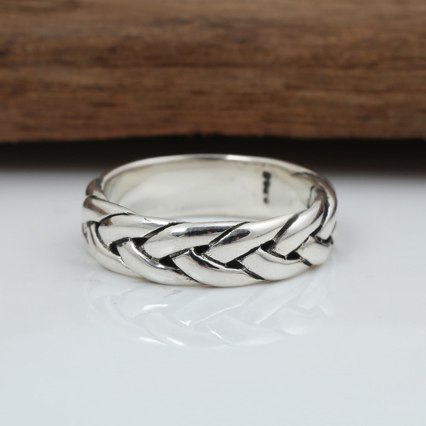 High quality 925 sterling silver braided band rings American Europe antique handmade designer punk gothic Luxury jewelry accessories