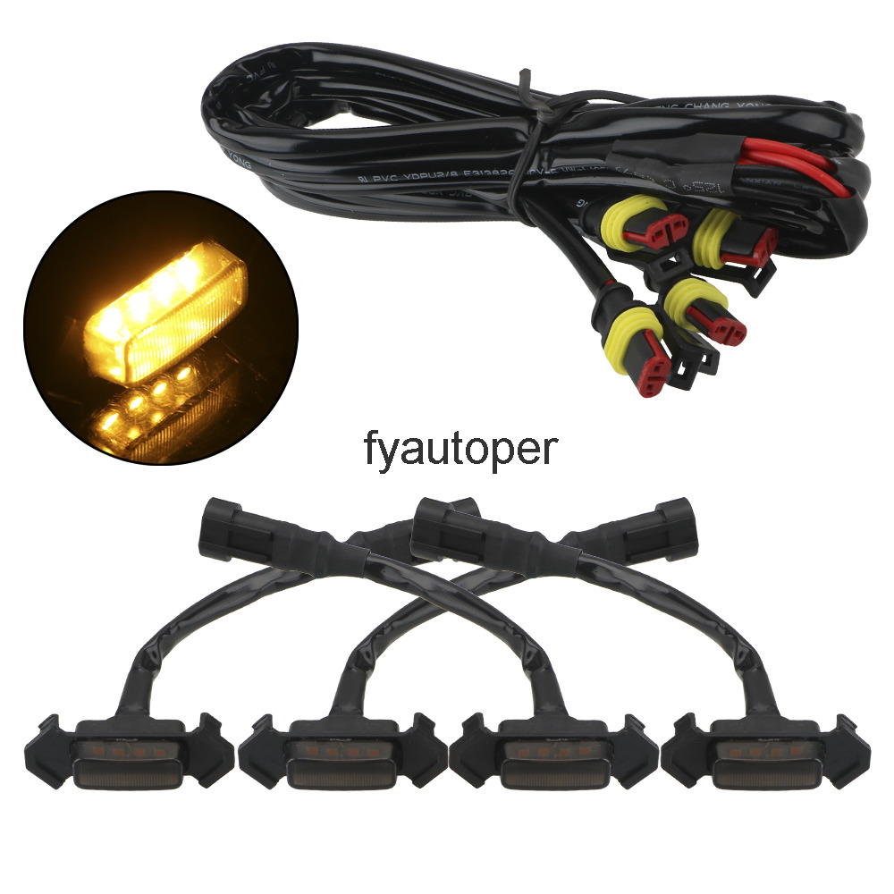 For 2016-2020 Toyota Tacoma Car Styling Accessories LED Grille Amber Lights 12V 4Pcs/Set Front Lighting Kit