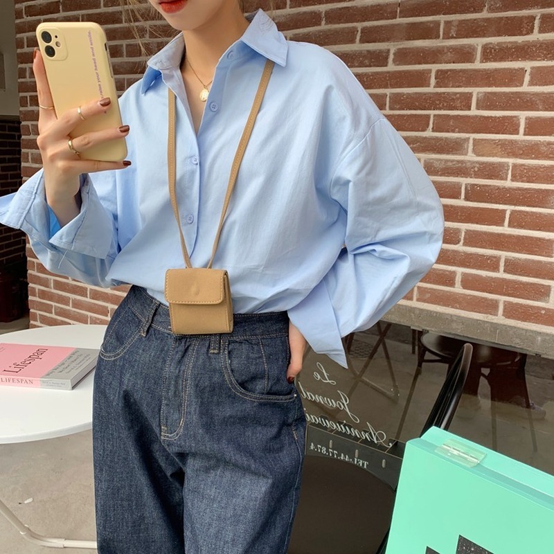 Long Sleeve Shirt Blouses Women Casual Turn-down Colar Office Ladies Tops Blouse Femme Loose Solid Female Shirts Blusas13058 210512