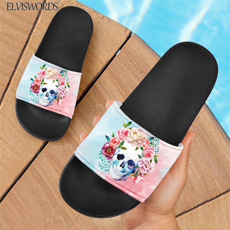 Gradient Skull Floral Print Women Home Slippers 2021 Fashion Rubber Slides High Quality Female No-slip Sandals, Black
Gradient Skull Floral Print Women Home Slippers 2021 Fashion Rubber Slides High Quality Female No-slip Sandals, Black