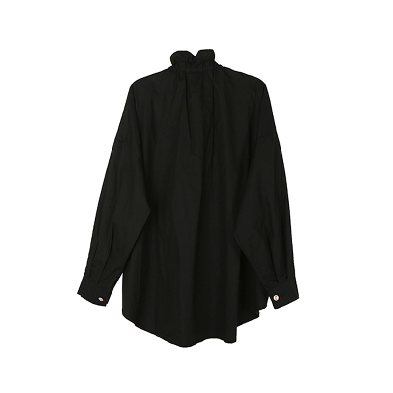 White Diamonds Button Shirt For Women Lapel Collar Long Sleeves Loose Oversized Shirts Female Fashion 210524