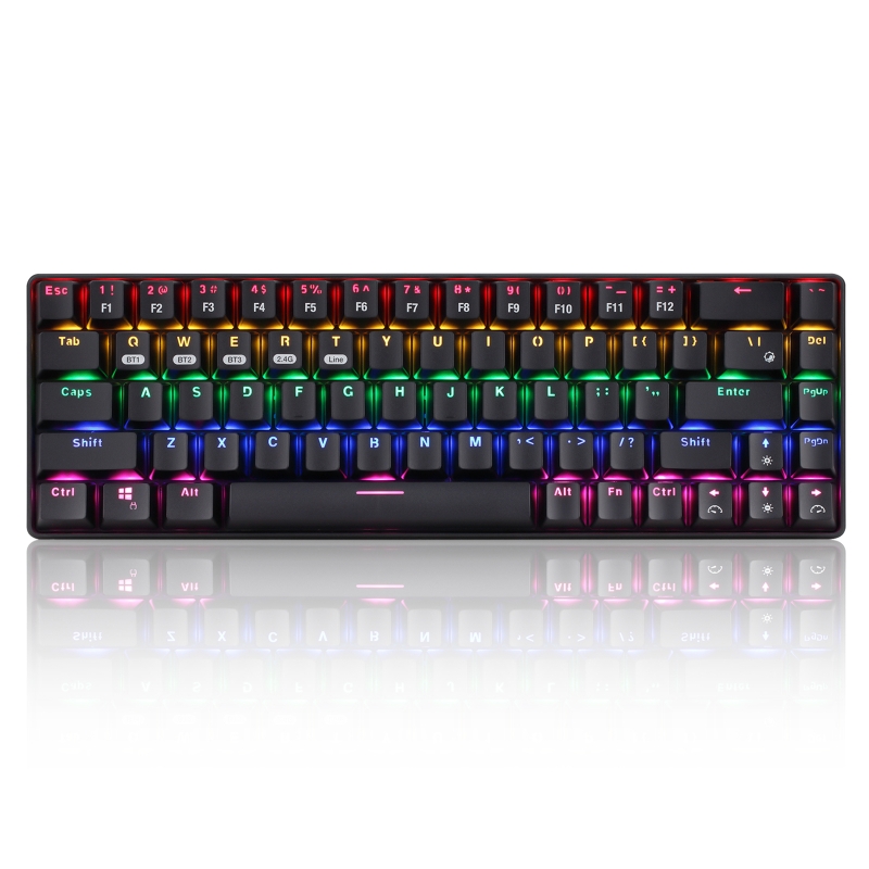 68 Keys Bluetooth 5.0/2.4G/Wired Three Mode LED Backlit Mechanical Keyboard
