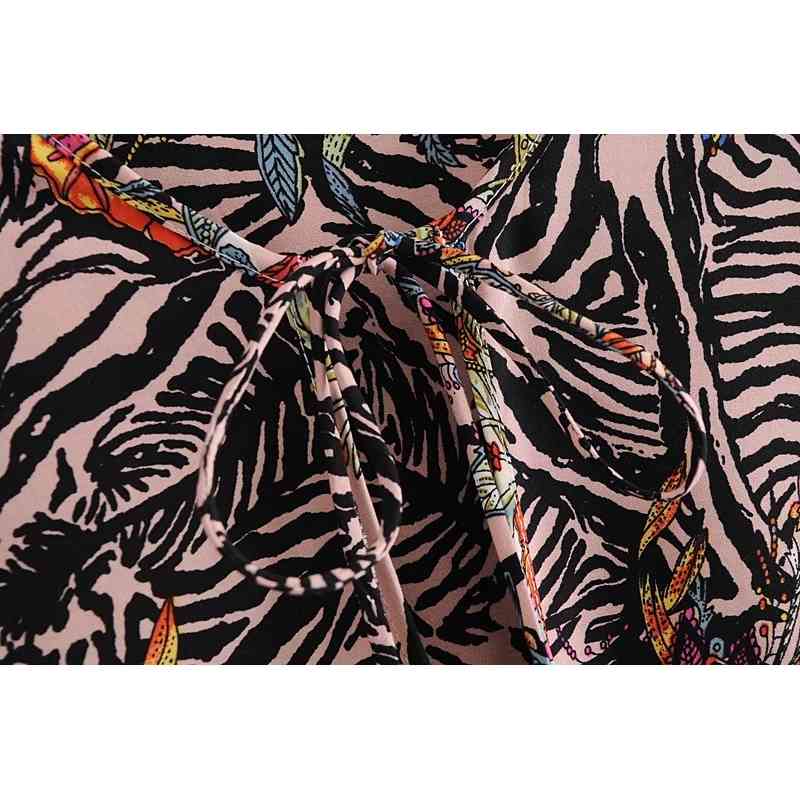 Bohemian Bandage Lacing up Collar Location Flower Print Women Dress Ethnic Long Sleeve Maxi Dresses Holiday Beach 210429