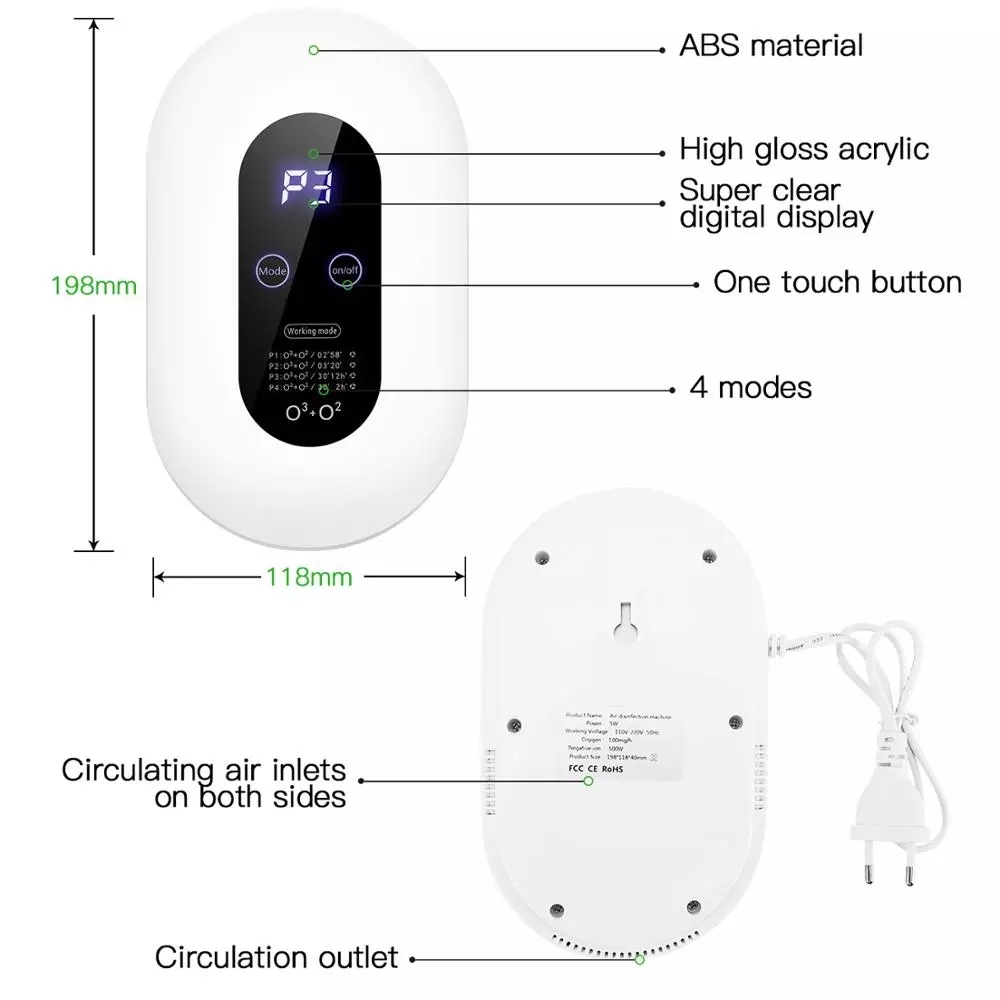 Air Freshener Disinfection Machine Small Purifier Household Ozone Machine Kitchen Bathroom Deodorant Deodorizer Sterilization