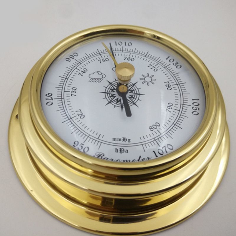 4 Inches 4 Stks/set Thermometer Hygrometer Barometer Watches Clock Copper Shell Zirkonium Marine For Weather Station 83XA