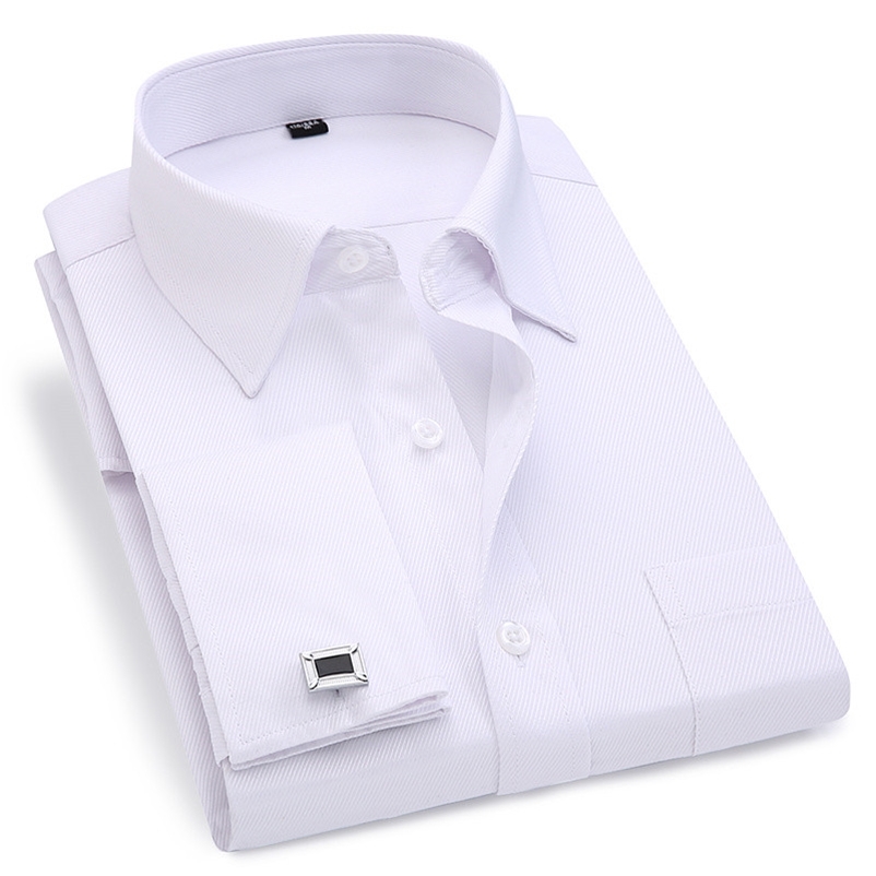Men French Cuff Dress Shirt White Long Sleeve Casual Buttons Shirt Male Brand Shirts Regular Fit Cufflinks Included 6XL 210708, Fs05 black
Men French Cuff Dress Shirt White Long Sleeve Casual Buttons Shirt Male Brand Shirts Regular Fit Cufflinks Included 6XL 210708, Fs05 black