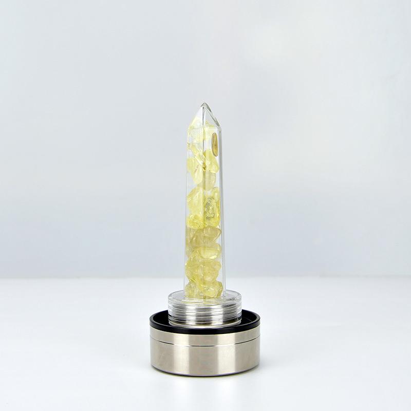 New Natural Quartz Gem Glass Water Bottle Direct Drinking Glass Crystal Cup 8 Styles transport