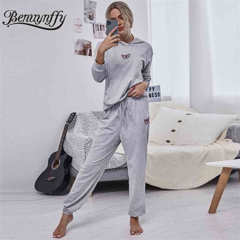 Autumn Winter Casual Korean Tracksuit Women 2 Piece Set Double Pocket Hoodie and Drawstring Pants Two Sportwear 210510