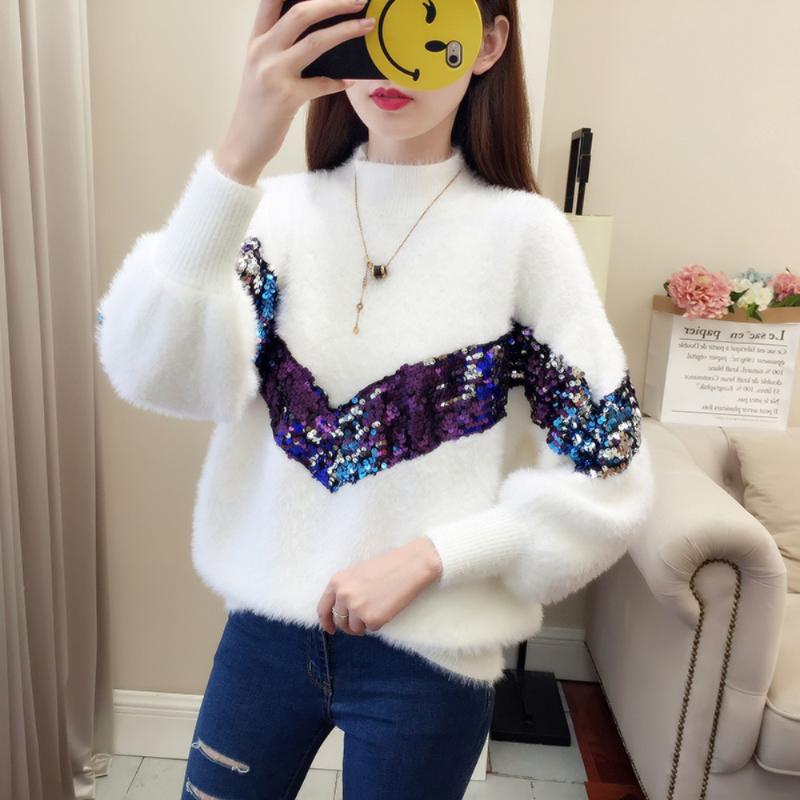Women's Sweaters 2021 Fall Geometric Sequins Decorated Knitted Pullover Sweater Fashion Spell Casual Warm Winter Loose, Black
Women's Sweaters 2021 Fall Geometric Sequins Decorated Knitted Pullover Sweater Fashion Spell Casual Warm Winter Loose, Black