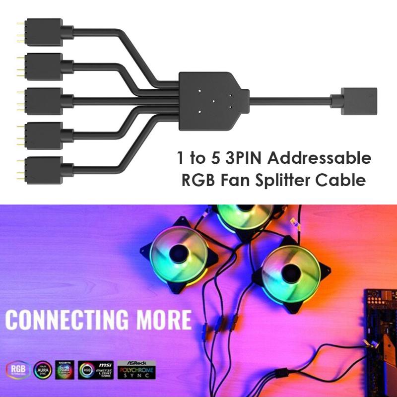 Splitter Cable Computer Accessories 1 To 5 3PIN ARGB Fan Addressable RGB Cooler Cord For PC Case CPU Cables & Connectors
Splitter Cable Computer Accessories 1 To 5 3PIN ARGB Fan Addressable RGB Cooler Cord For PC Case CPU Cables & Connectors