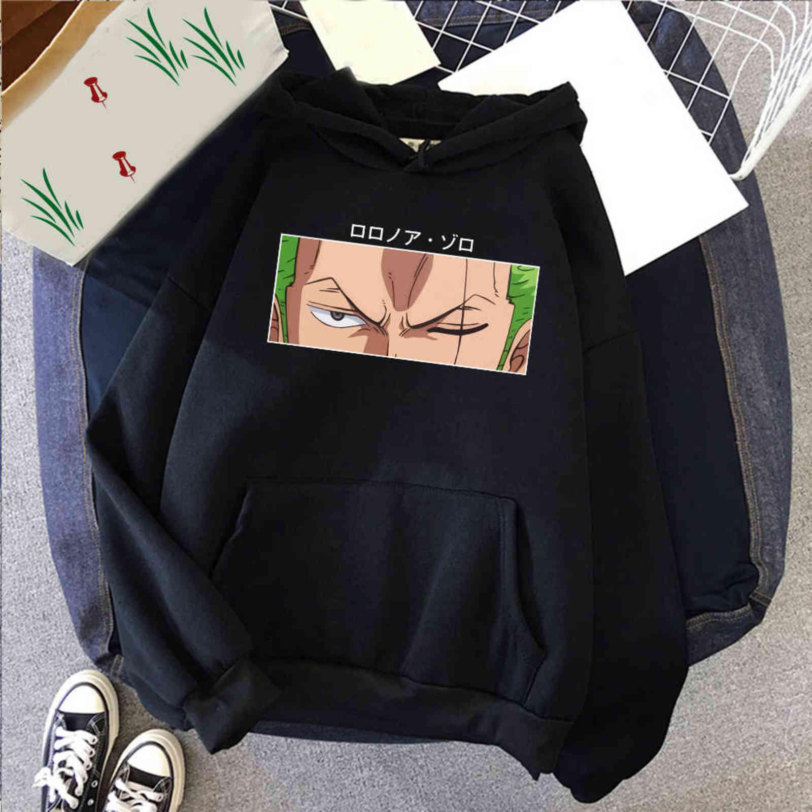 2021 Hot Roronoa Zoro Print Hoodies Men One Piece Anime Sweatshirts Man Woman Fleece Hooded Pockets Streetwear Cloth Y1109, Black
2021 Hot Roronoa Zoro Print Hoodies Men One Piece Anime Sweatshirts Man Woman Fleece Hooded Pockets Streetwear Cloth Y1109, Black