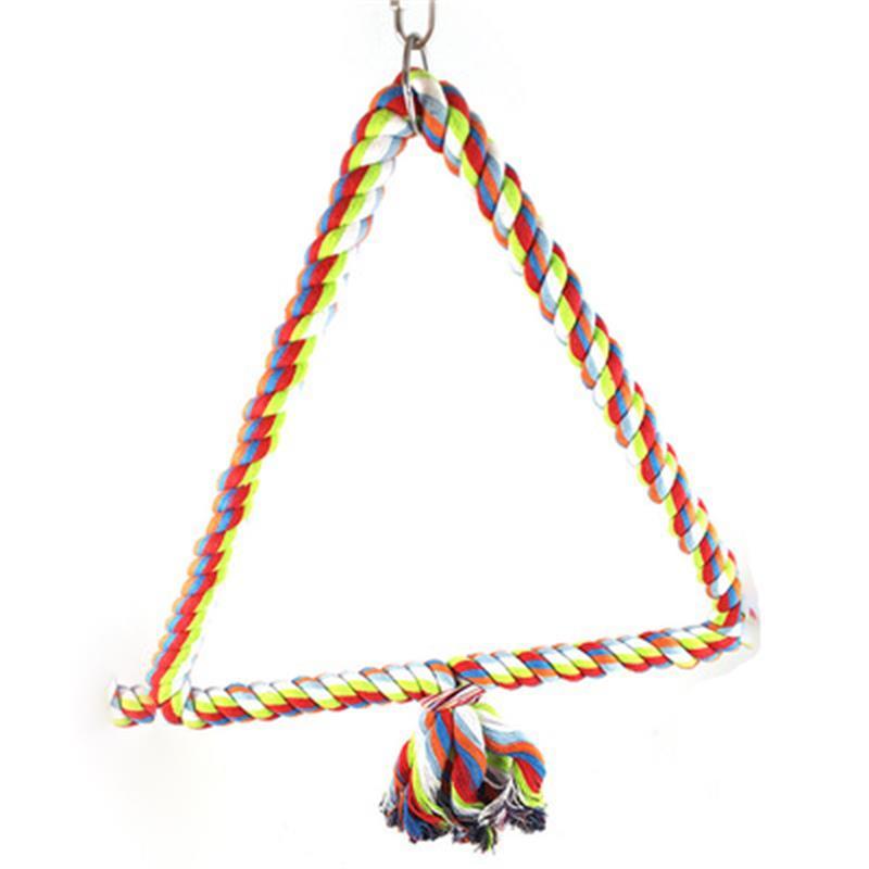 New Parrot Rope Hanging Braided Budgie Chew Rope Bird Cage Cockatiel Toy Pet Stand Training Accessories Conure Swing Supplies