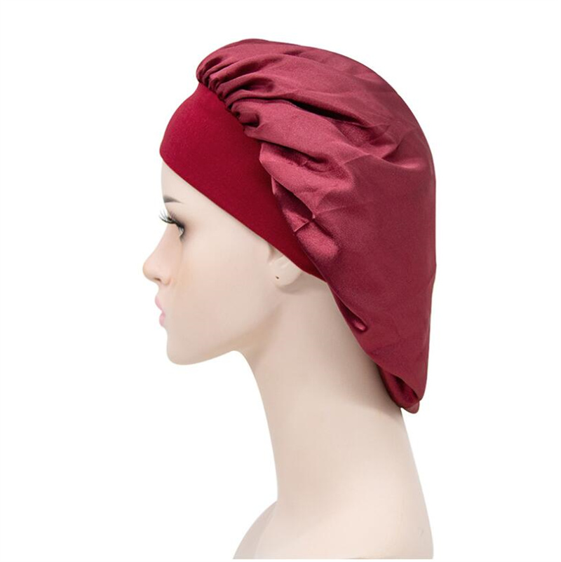 Luxury Designer Solid Color Satin Sleeping Hat Night Sleep Cap Hair Care Bonnet Nightcap For for woman Women Men Unisex Caps 10Pcs Free Ship