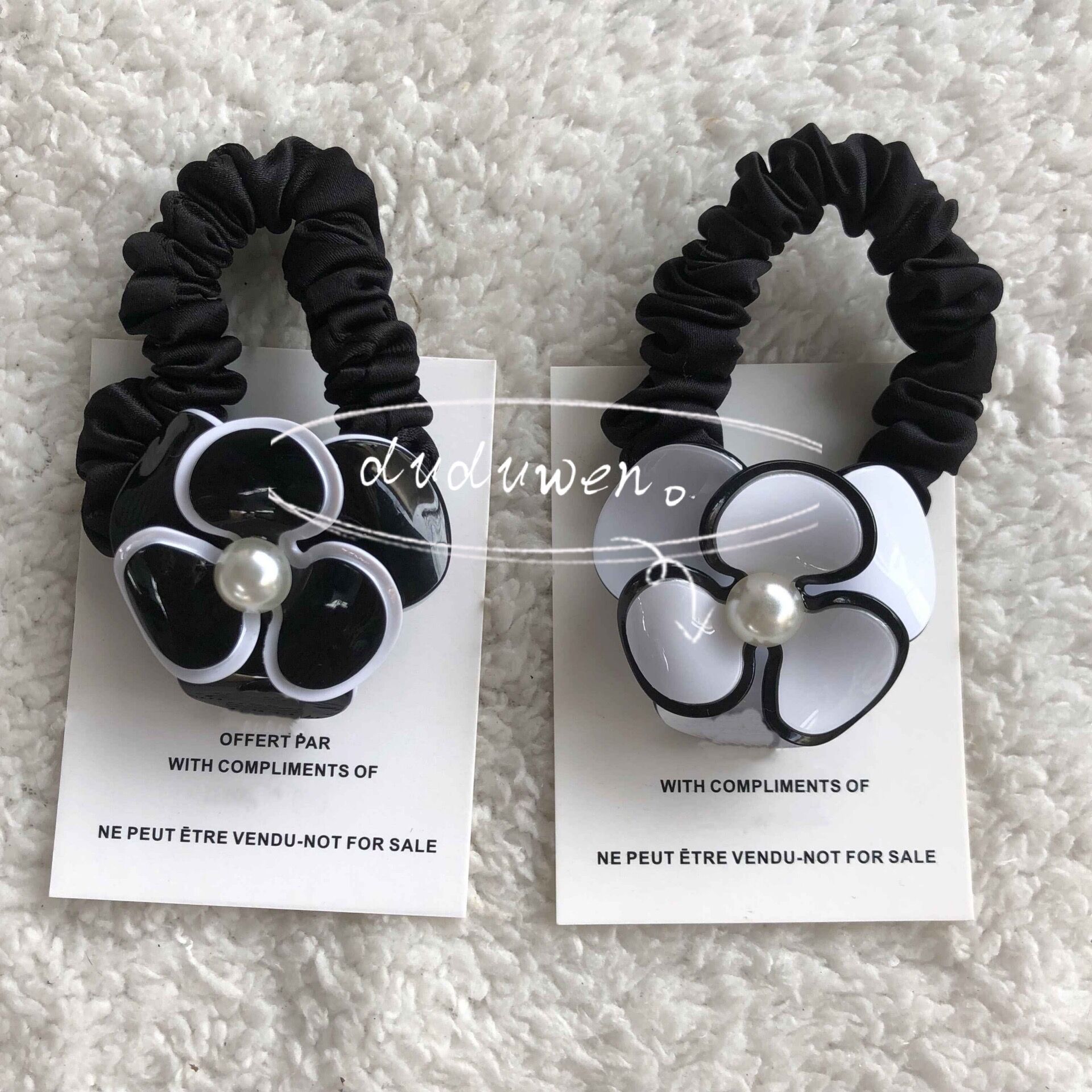 Classic Camellia Hair rope fashion Accessories C collection item Acrylic flower Hairtie including V paper card