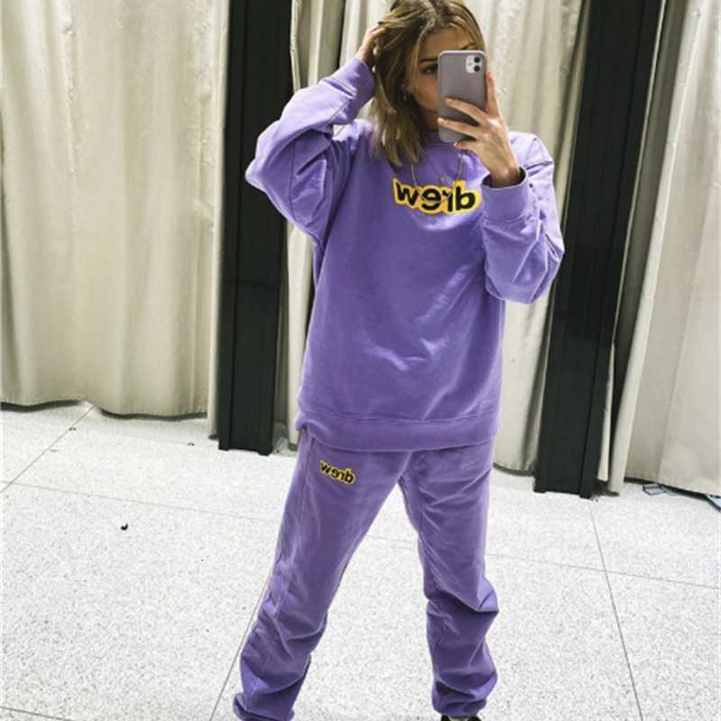 print Drew Bieber same violet sweatpants youth loose cotton lettered casual pants, White;black
print Drew Bieber same violet sweatpants youth loose cotton lettered casual pants, White;black