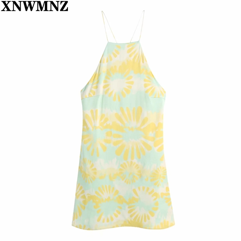 Women Print Hatler Camisole Mini Dress Ladies Sexy Backless Cross Straps Female Dresses Beach Style Vestidos Mujer 210520, Yellow
Women Print Hatler Camisole Mini Dress Ladies Sexy Backless Cross Straps Female Dresses Beach Style Vestidos Mujer 210520, Yellow