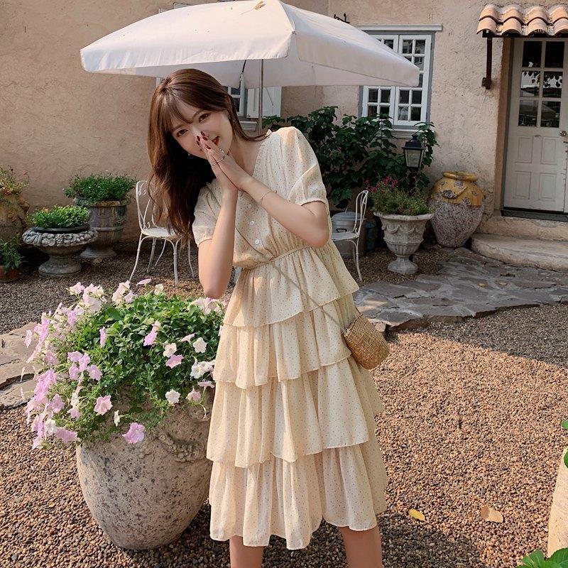 Casual Dresses ~ Make Small Video Han Edition Dress V-neck Administrative Levels Feeling Wave Point Chiffon With Short Sleeves, See chart
Casual Dresses ~ Make Small Video Han Edition Dress V-neck Administrative Levels Feeling Wave Point Chiffon With Short Sleeves, See chart
