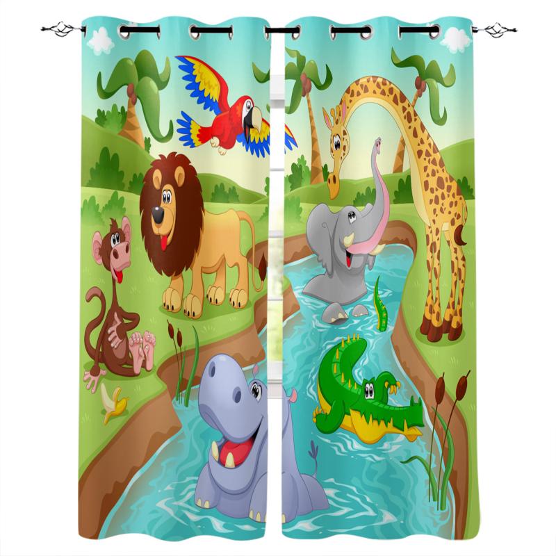 Cartoon Jungle Zoo Giraffe Blackout Curatin Living Room Window Children's Curtains For The Bedroom Curtain & Drapes
Cartoon Jungle Zoo Giraffe Blackout Curatin Living Room Window Children's Curtains For The Bedroom Curtain & Drapes