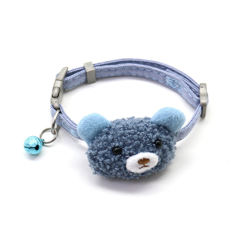Fashion Cat Collar Cute Cartoon Bear Pet Collar with Bell for Puppy Kitten Elegant Bow Tie Adjustable Cat Dog Accessories