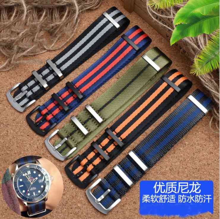 Juelong Adjustable Single Pass Woven Nylon Striped Watch Band 20mm 22mm Silver/copper Buckle for Tudor Black Bay Nato Strap H0915
Juelong Adjustable Single Pass Woven Nylon Striped Watch Band 20mm 22mm Silver/copper Buckle for Tudor Black Bay Nato Strap H0915