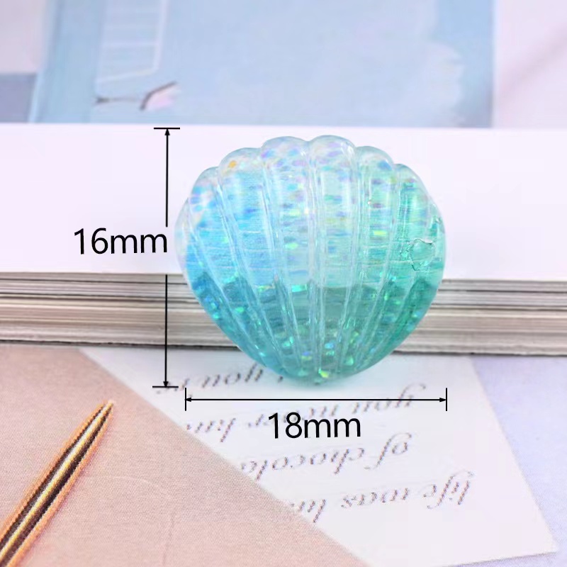 20Pcs Cute Kawaii Multicolor Plated Pearl Components Shells Flat Back Resin Seashell For DIY Handmade Jewelry Craft Decoration Accessorie