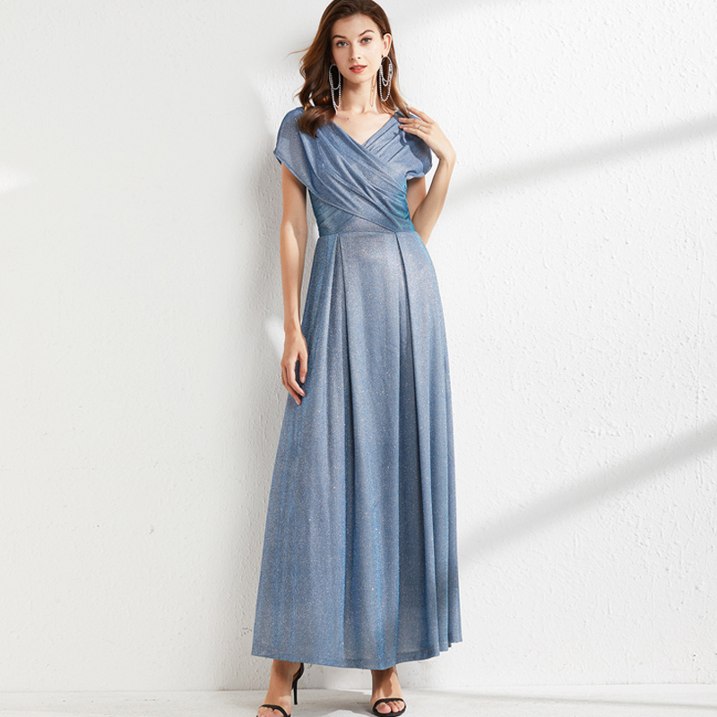 Women' Runway Dresses V Neck Cape Sleeves Criss Cross Elegant Long Maxi Dress Party Prom, Blue
Women' Runway Dresses V Neck Cape Sleeves Criss Cross Elegant Long Maxi Dress Party Prom, Blue