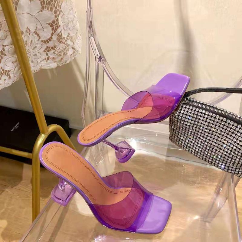 Sandals Season Shoes Lupita Glass Lilac Pvc Mules Sculptural Heel Italy France Fashion, As pic
Sandals Season Shoes Lupita Glass Lilac Pvc Mules Sculptural Heel Italy France Fashion, As pic
